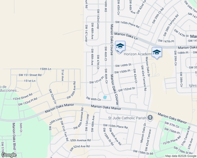 map of restaurants, bars, coffee shops, grocery stores, and more near 4731 Southwest 151st Place in Ocala