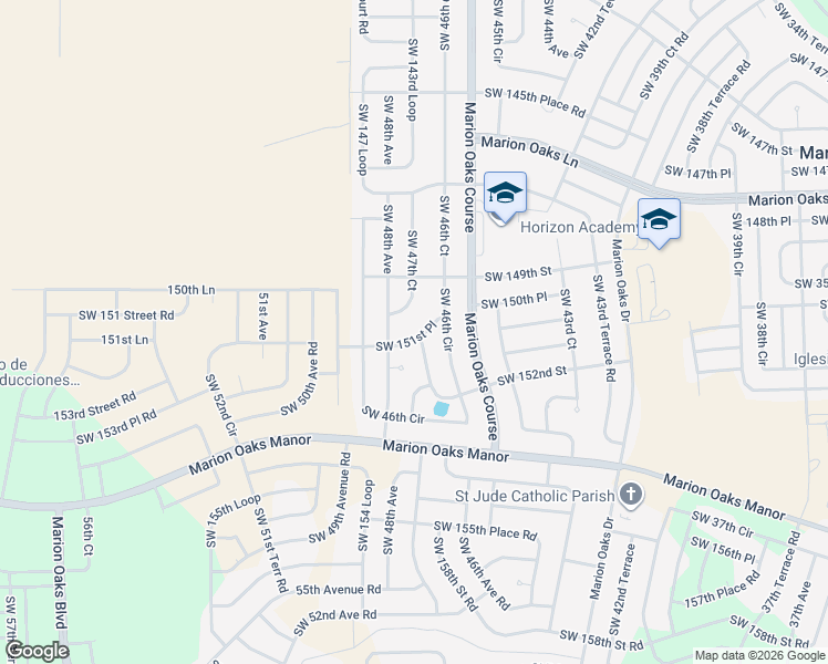 map of restaurants, bars, coffee shops, grocery stores, and more near 4731 Southwest 151st Place in Ocala