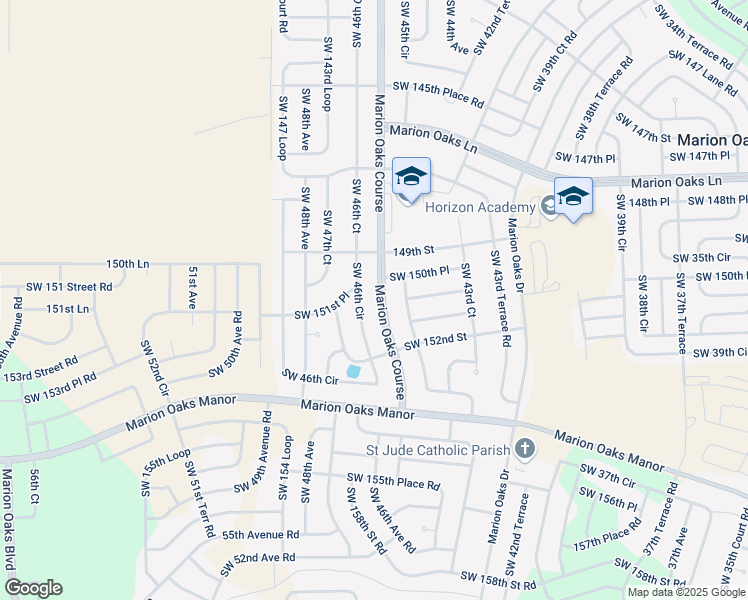 map of restaurants, bars, coffee shops, grocery stores, and more near 412 Marion Oaks Course in Ocala