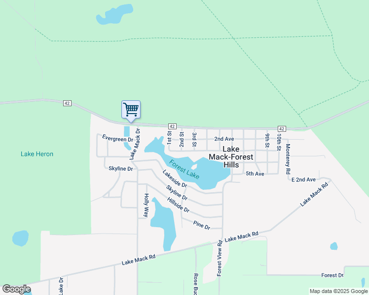 map of restaurants, bars, coffee shops, grocery stores, and more near 31735 3rd Avenue in DeLand