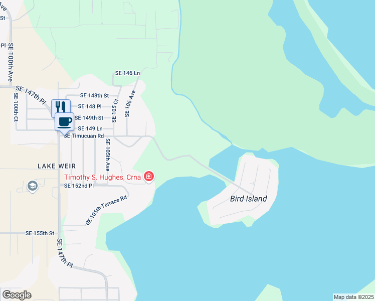 map of restaurants, bars, coffee shops, grocery stores, and more near 10935 Southeast Timucuan Road in Summerfield