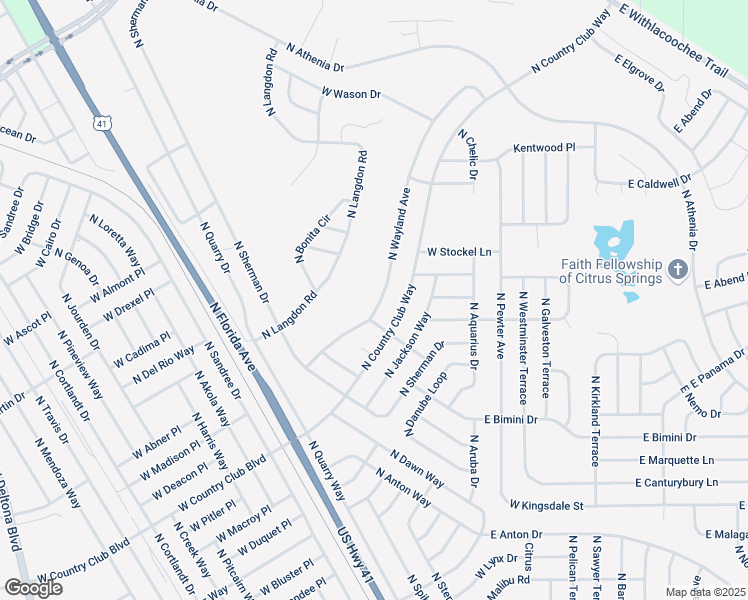 map of restaurants, bars, coffee shops, grocery stores, and more near 9622 North Wayland Avenue in Citrus Springs