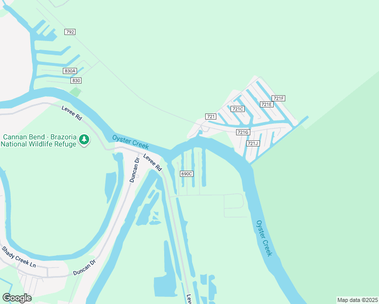 map of restaurants, bars, coffee shops, grocery stores, and more near 525 County Road 690d Galley Way in Freeport
