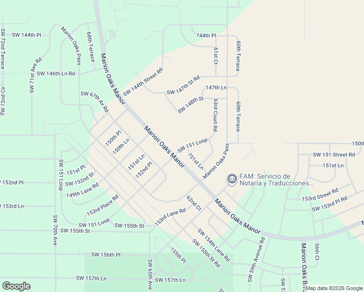 map of restaurants, bars, coffee shops, grocery stores, and more near 15070 63rd Court Road in Ocala