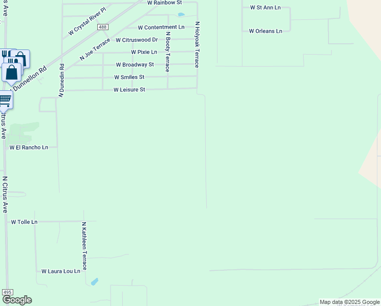 map of restaurants, bars, coffee shops, grocery stores, and more near 9728 North Holyoak Terrace in Dunnellon