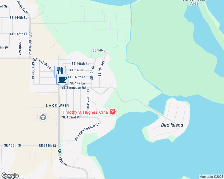 map of restaurants, bars, coffee shops, grocery stores, and more near 14983 Southeast 107th Avenue in Summerfield
