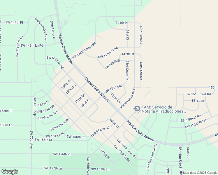 map of restaurants, bars, coffee shops, grocery stores, and more near 15070 63rd Court Road in Ocala