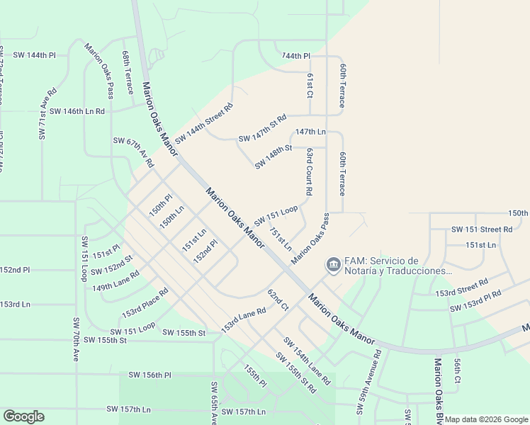 map of restaurants, bars, coffee shops, grocery stores, and more near 15070 63rd Court Road in Ocala