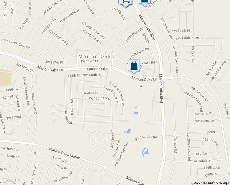 map of restaurants, bars, coffee shops, grocery stores, and more near 3505 Southwest 150th Lane Road in Ocala