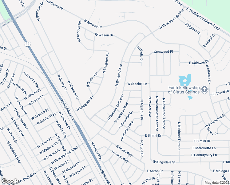 map of restaurants, bars, coffee shops, grocery stores, and more near 9622 North Wayland Avenue in Citrus Springs