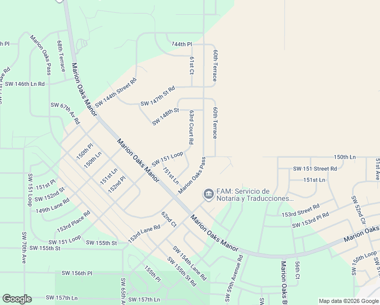 map of restaurants, bars, coffee shops, grocery stores, and more near 15011 61st Court Road in Ocala