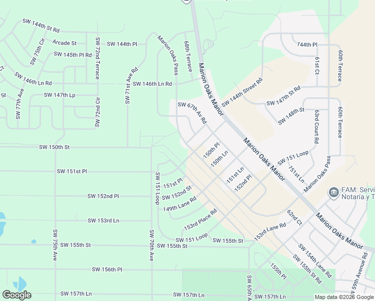 map of restaurants, bars, coffee shops, grocery stores, and more near 66th Avenue Road in Ocala