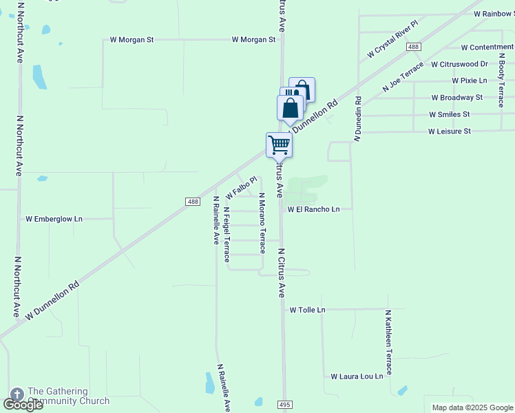 map of restaurants, bars, coffee shops, grocery stores, and more near 8117 West Demaio Lane in Crystal River