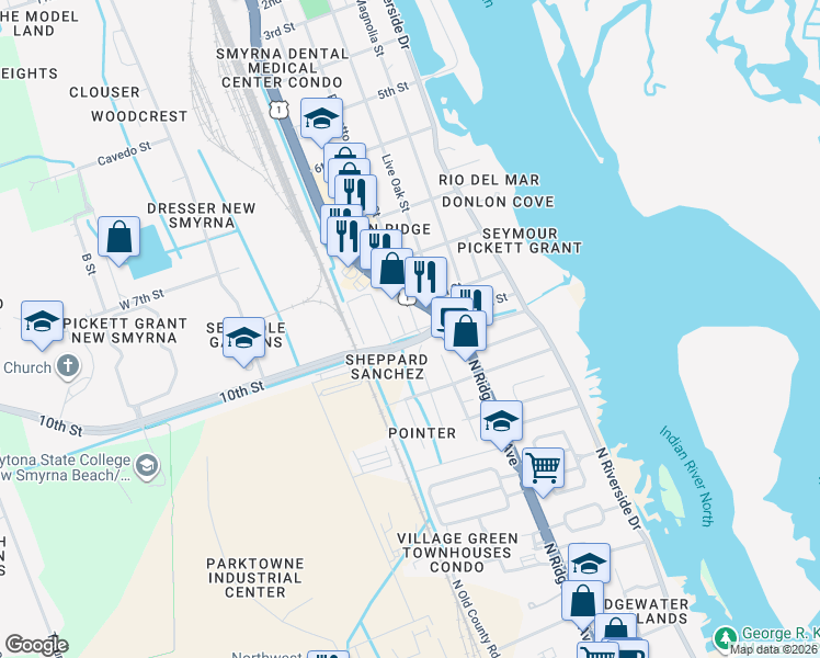 map of restaurants, bars, coffee shops, grocery stores, and more near 470 Palmetto Street in Edgewater