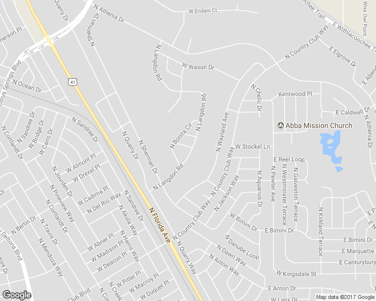 map of restaurants, bars, coffee shops, grocery stores, and more near 9686 North Langdon Road in Citrus Springs