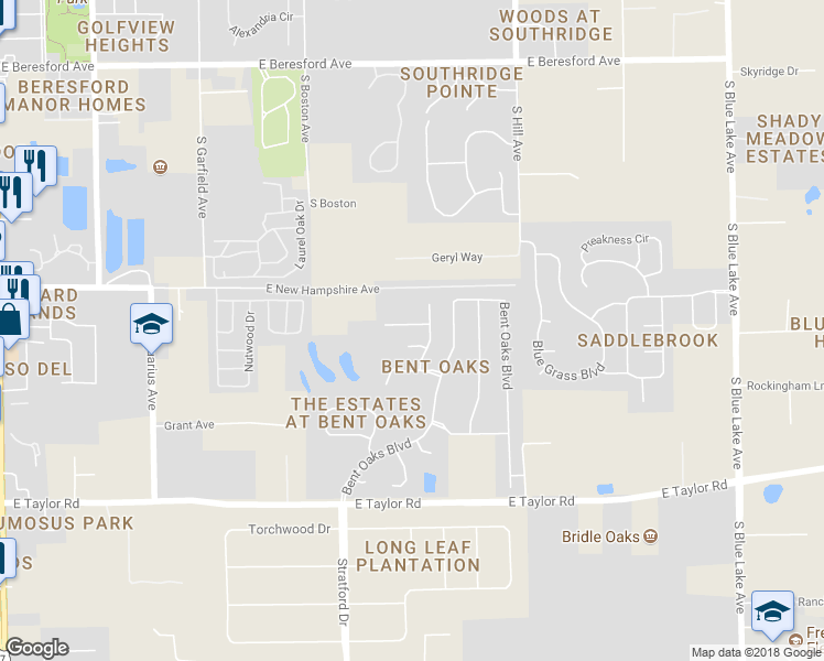 map of restaurants, bars, coffee shops, grocery stores, and more near 504 Briar Oak Way in DeLand