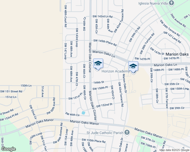 map of restaurants, bars, coffee shops, grocery stores, and more near 375 Marion Oaks Course in Ocala
