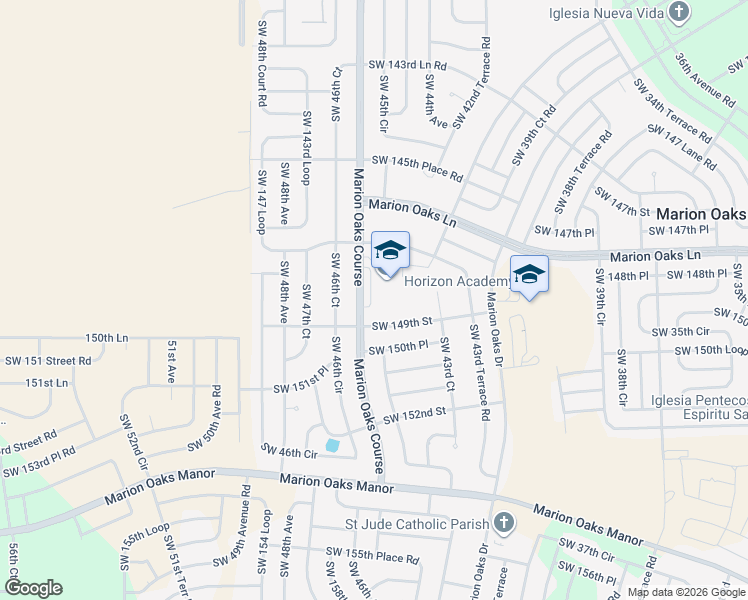 map of restaurants, bars, coffee shops, grocery stores, and more near 375 Marion Oaks Course in Ocala