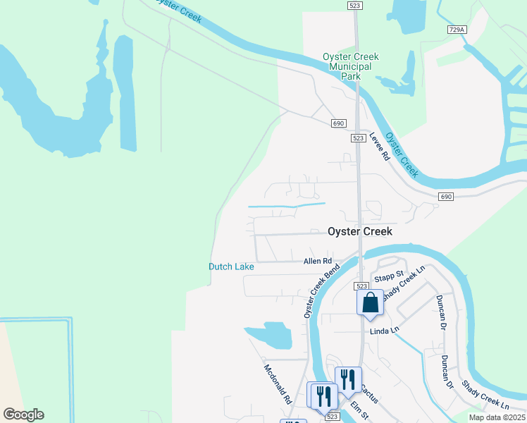 map of restaurants, bars, coffee shops, grocery stores, and more near 227 Lake Drive in Freeport