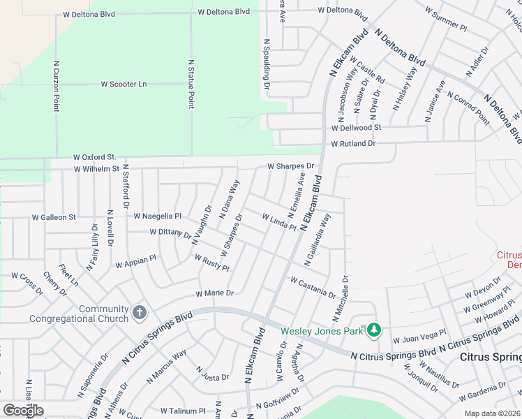 map of restaurants, bars, coffee shops, grocery stores, and more near 3001 West Linda Place in Citrus Springs