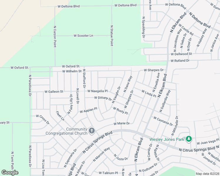 map of restaurants, bars, coffee shops, grocery stores, and more near 9798 North Chapel Way in Citrus Springs