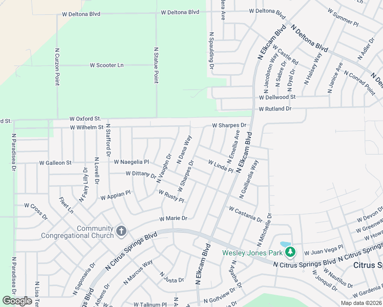 map of restaurants, bars, coffee shops, grocery stores, and more near 3071 West Sharpes Drive in Citrus Springs