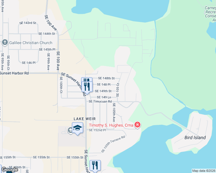 map of restaurants, bars, coffee shops, grocery stores, and more near 10485 Southeast 149th Street in Summerfield