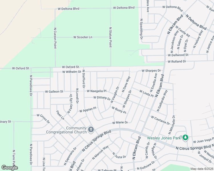 map of restaurants, bars, coffee shops, grocery stores, and more near 9825 North Angela Drive in Citrus Springs