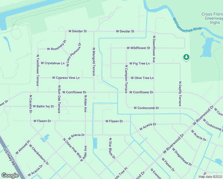 map of restaurants, bars, coffee shops, grocery stores, and more near 12151 West Cornflower Drive in Crystal River