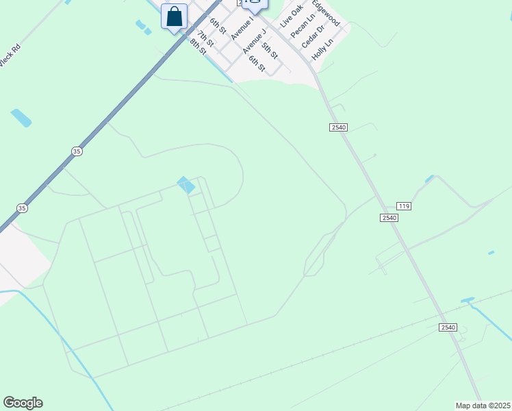 map of restaurants, bars, coffee shops, grocery stores, and more near 7960 Texas 35 in Bay City