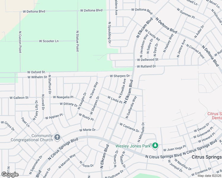 map of restaurants, bars, coffee shops, grocery stores, and more near 3001 West Linda Place in Citrus Springs