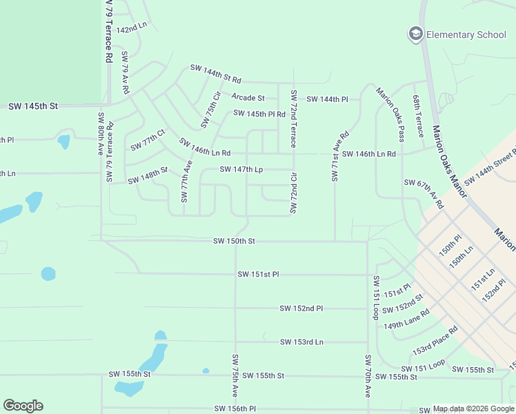map of restaurants, bars, coffee shops, grocery stores, and more near Southwest 72nd Circle in Dunnellon