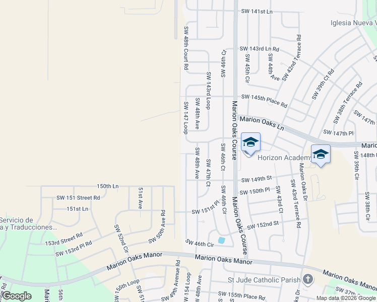 map of restaurants, bars, coffee shops, grocery stores, and more near 4811 Southwest 147 Loop in Ocala