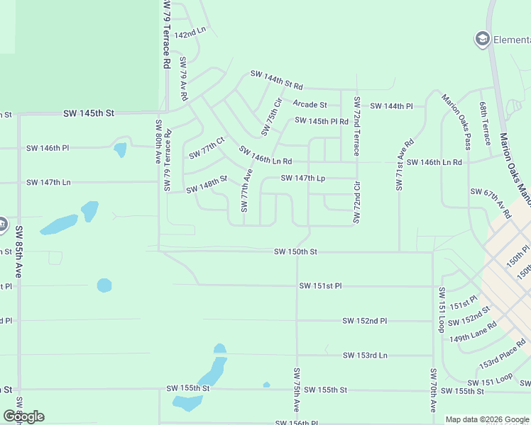 map of restaurants, bars, coffee shops, grocery stores, and more near Southwest 72nd Circle in Dunnellon