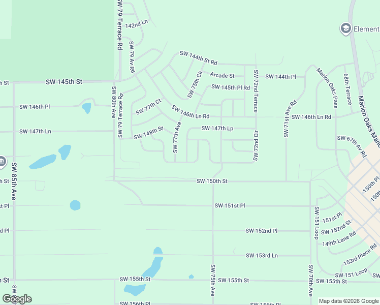 map of restaurants, bars, coffee shops, grocery stores, and more near Southwest 72nd Circle in Dunnellon