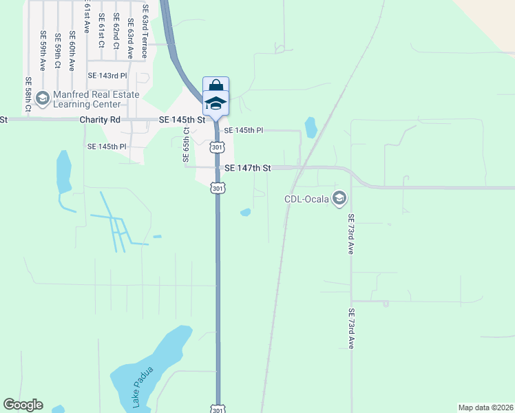 map of restaurants, bars, coffee shops, grocery stores, and more near 6858 Southeast 147 Street in Summerfield