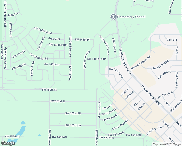 map of restaurants, bars, coffee shops, grocery stores, and more near 14825 Southwest 71st Avenue Road in Ocala