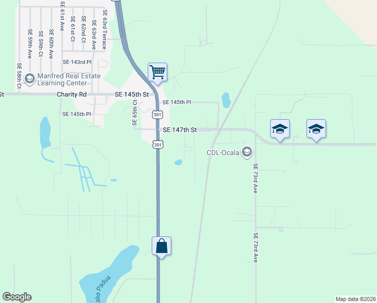 map of restaurants, bars, coffee shops, grocery stores, and more near 6858 Southeast 147th Street in Marion County
