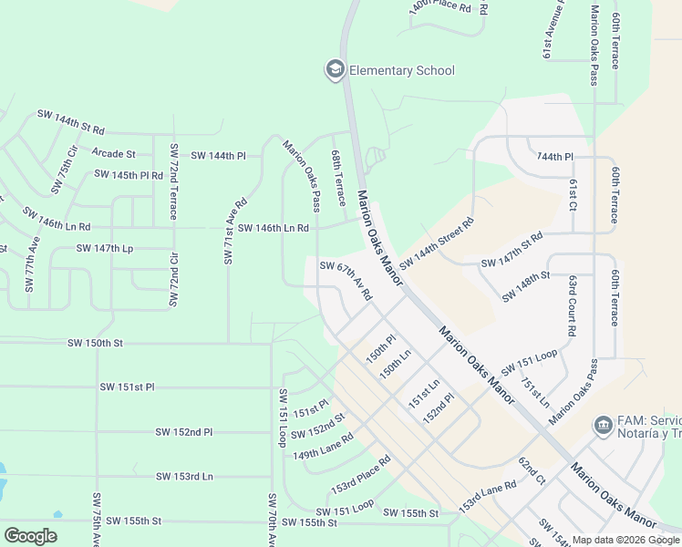 map of restaurants, bars, coffee shops, grocery stores, and more near 6798 Southwest 148th Place Road in Ocala