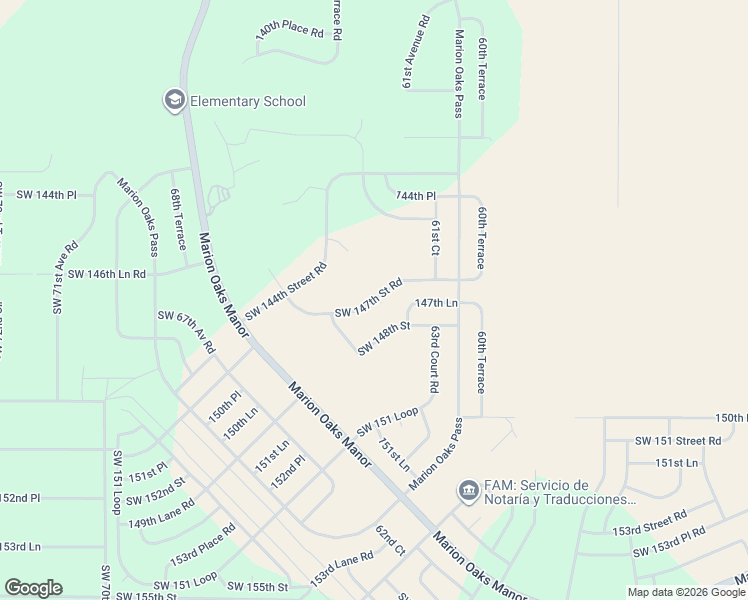 map of restaurants, bars, coffee shops, grocery stores, and more near 147 Saint Road in Marion Oaks