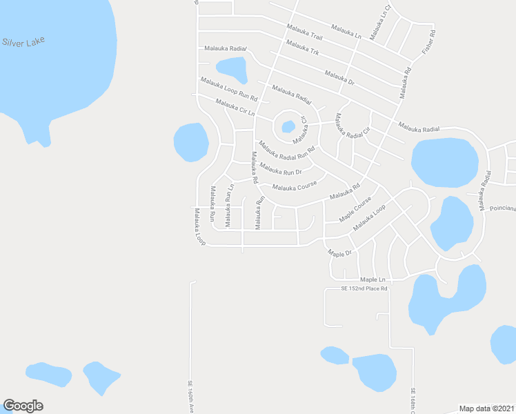 map of restaurants, bars, coffee shops, grocery stores, and more near Malauka Run in Marion County