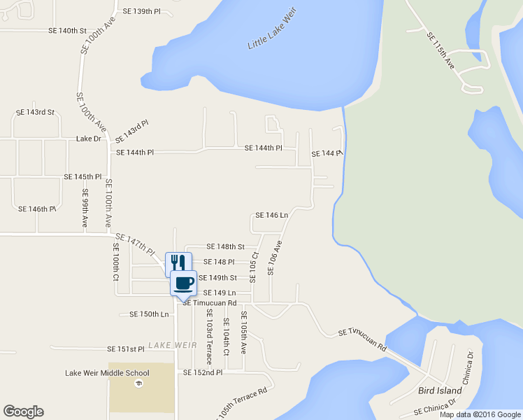 map of restaurants, bars, coffee shops, grocery stores, and more near 10571 Southeast 146 Lane in Summerfield
