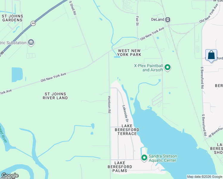 map of restaurants, bars, coffee shops, grocery stores, and more near 1514 Lakeside Drive in DeLand