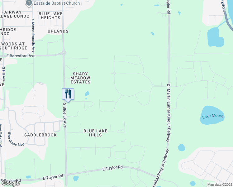 map of restaurants, bars, coffee shops, grocery stores, and more near 1481 Shady Meadow Lane in DeLand