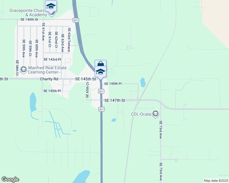 map of restaurants, bars, coffee shops, grocery stores, and more near 6840 Southeast 145th Place in Summerfield
