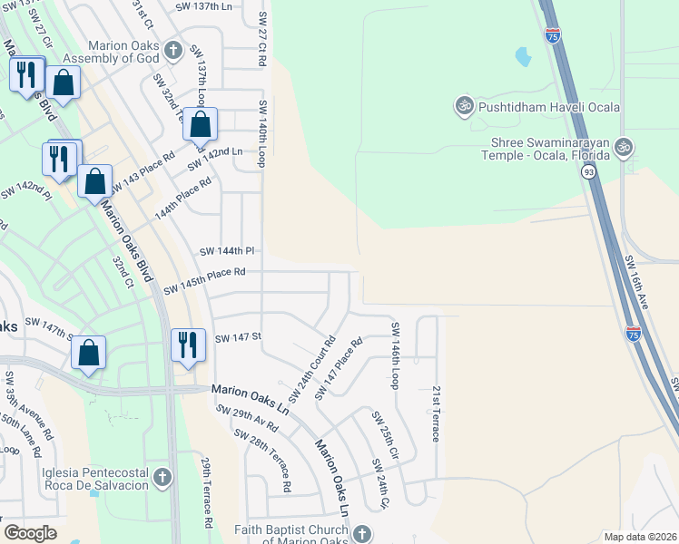 map of restaurants, bars, coffee shops, grocery stores, and more near in Marion County