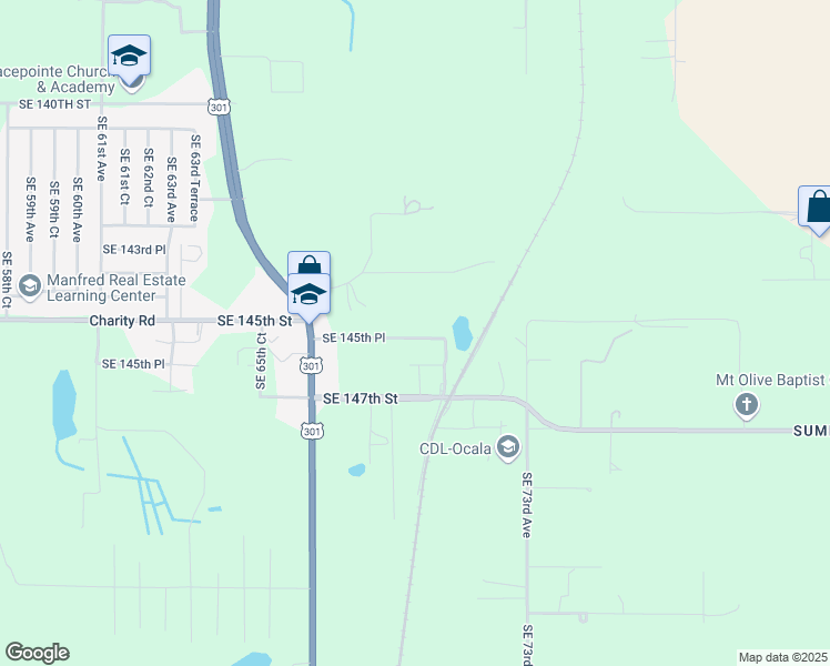 map of restaurants, bars, coffee shops, grocery stores, and more near 6999 Southeast 145th Place in Summerfield