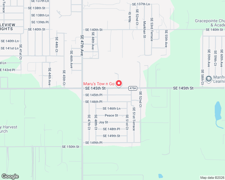 map of restaurants, bars, coffee shops, grocery stores, and more near 4968 Southeast 145th Street in Summerfield
