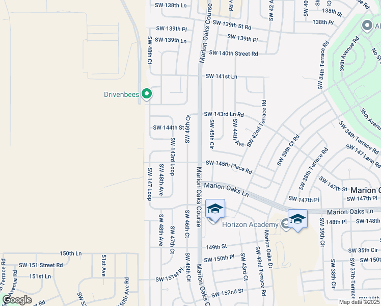 map of restaurants, bars, coffee shops, grocery stores, and more near 14485 Southwest 46th Court in Ocala