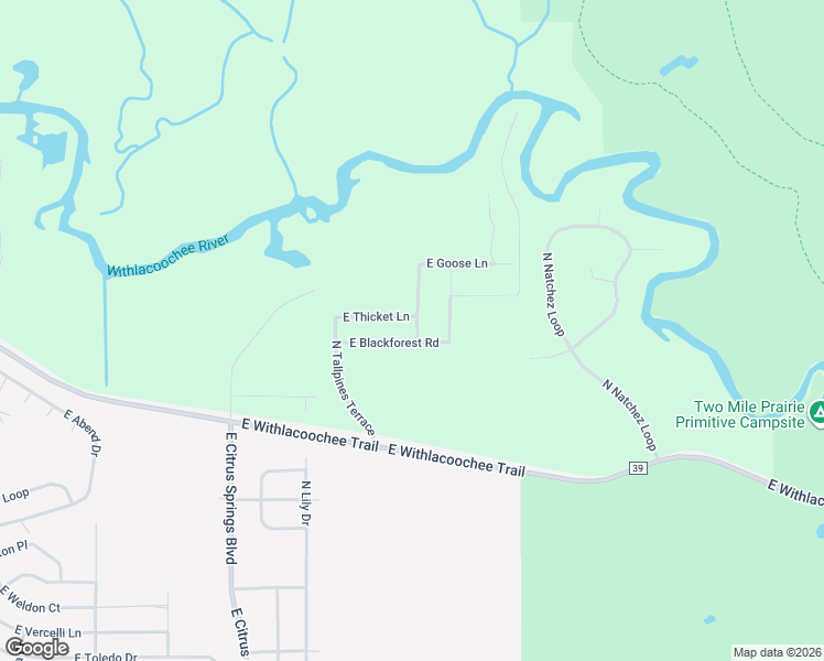 map of restaurants, bars, coffee shops, grocery stores, and more near 1655 East Blackforest Road in Dunnellon